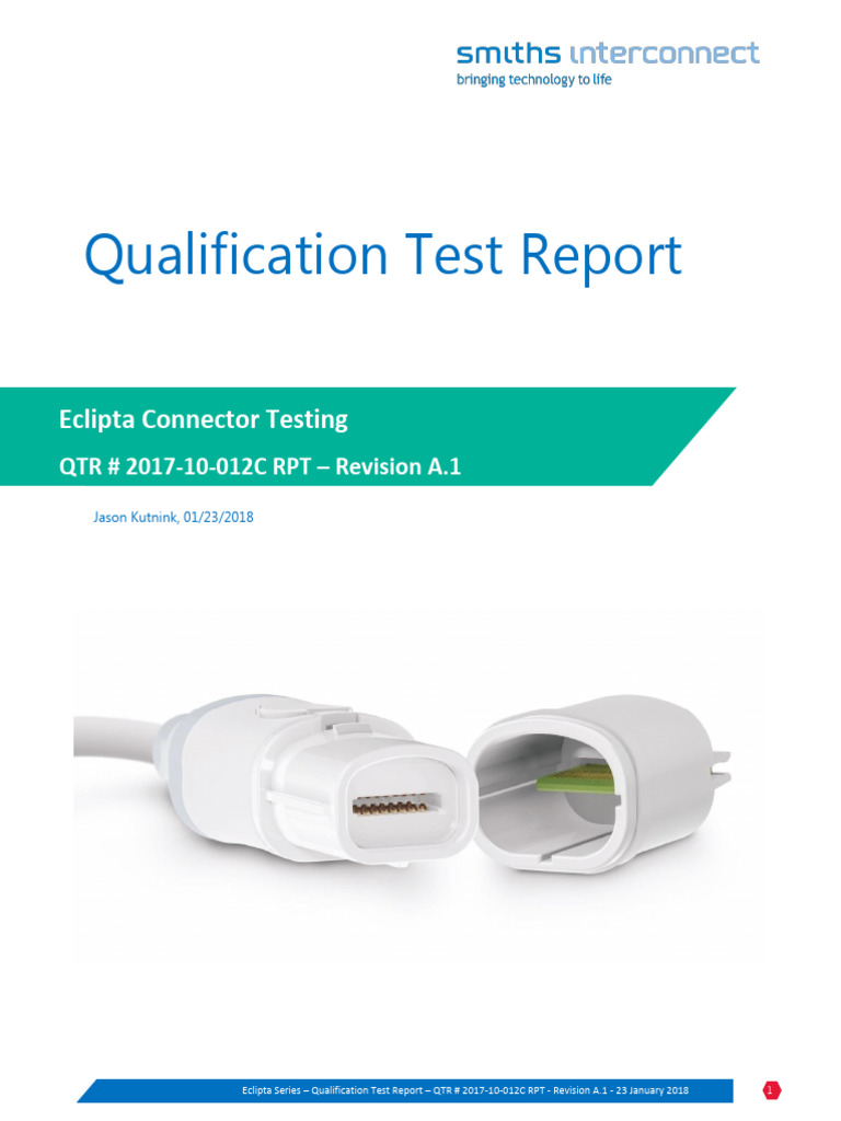 Eclipta Connector Qualification Report | PDF | Electrical Connector ...