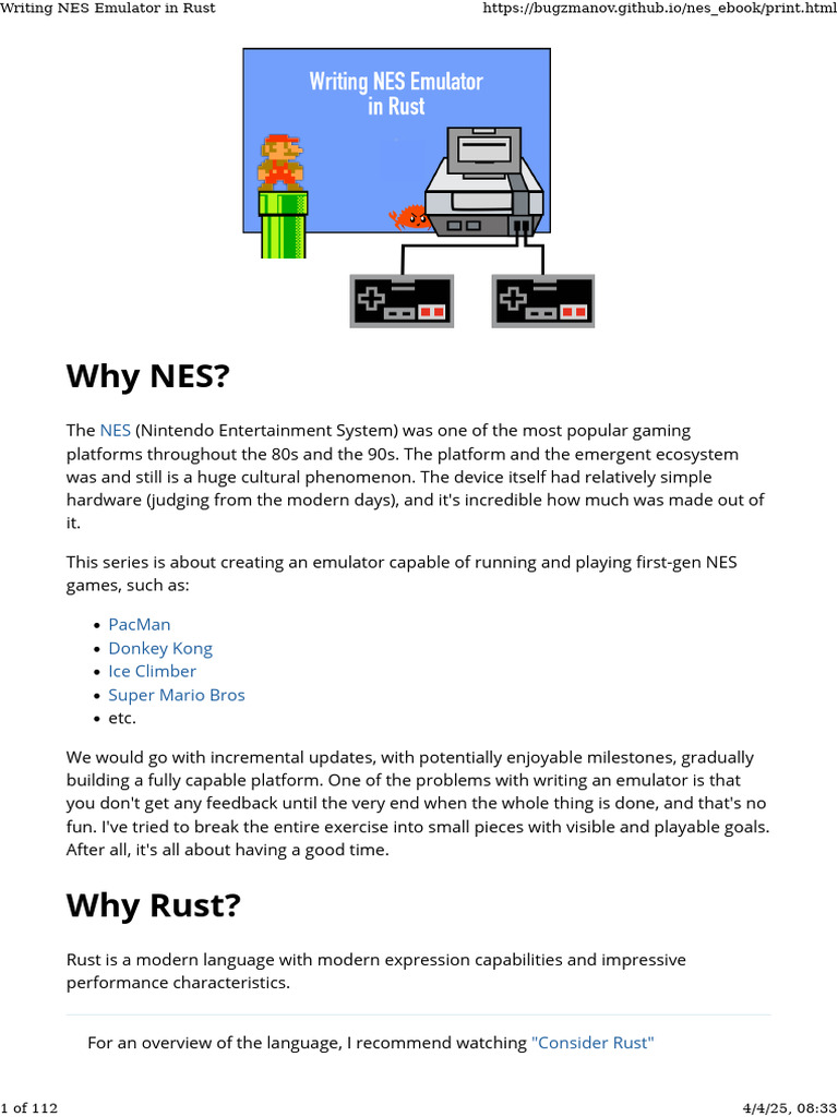 Building an NES Emulator in Rust | PDF | Central Processing Unit ...