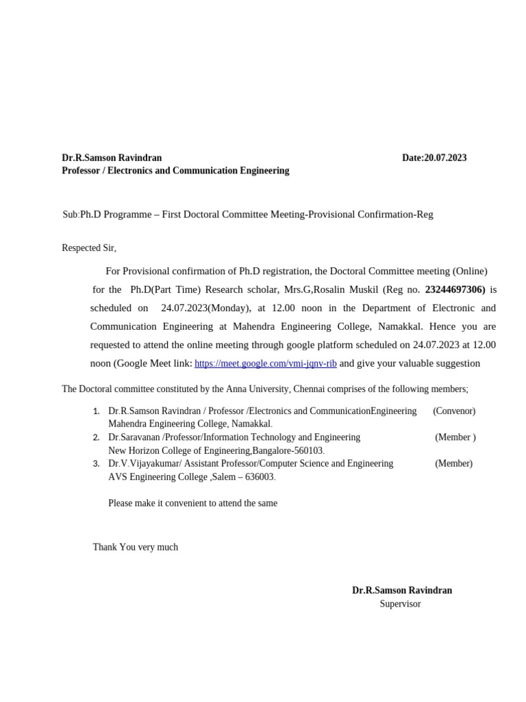Letter To DC-1 | PDF
