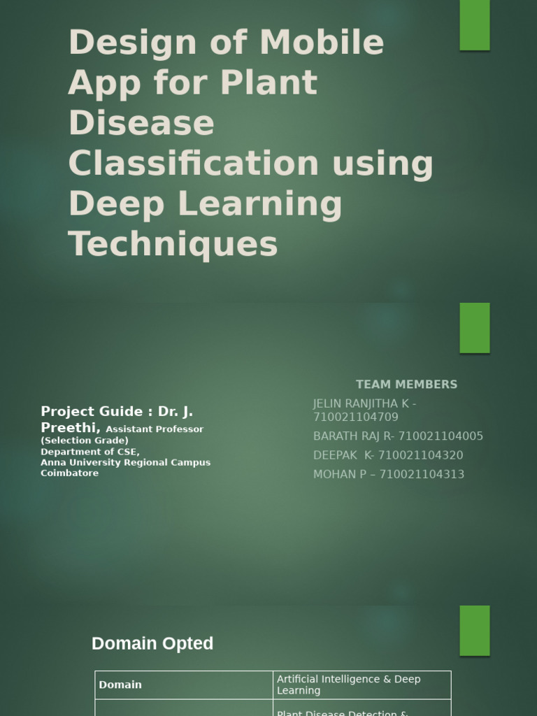 Mobile App for Plant Disease Detection | PDF | Deep Learning ...