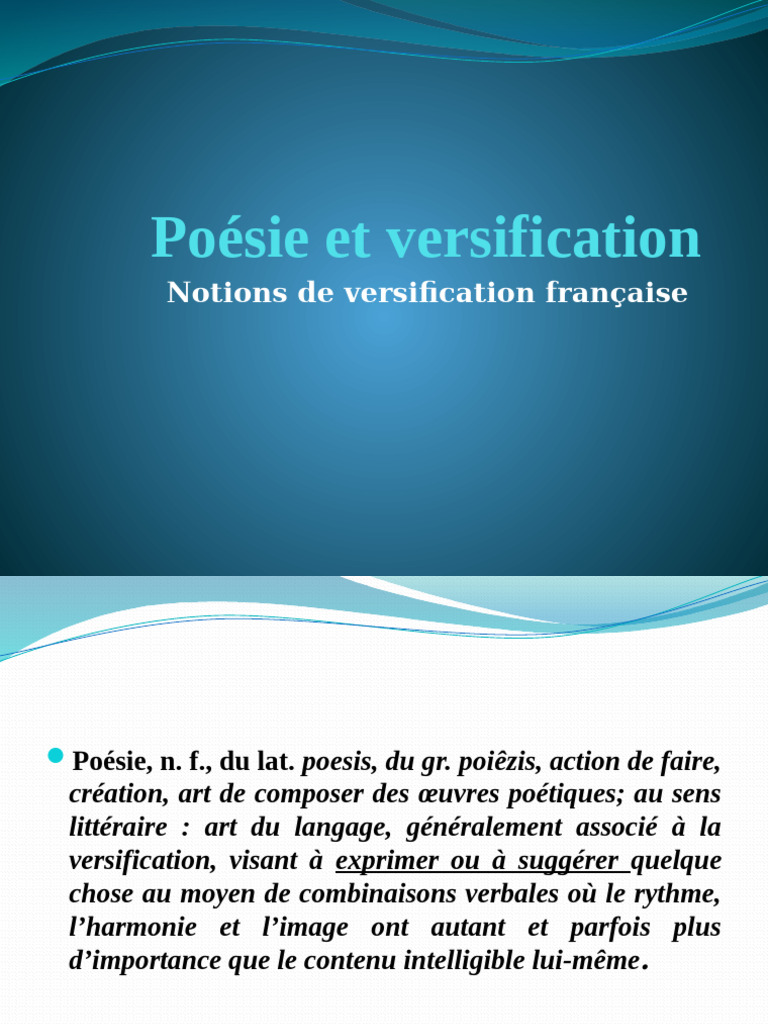Notions essentielles de versification poétique | PDF | Métaphore | Poésie