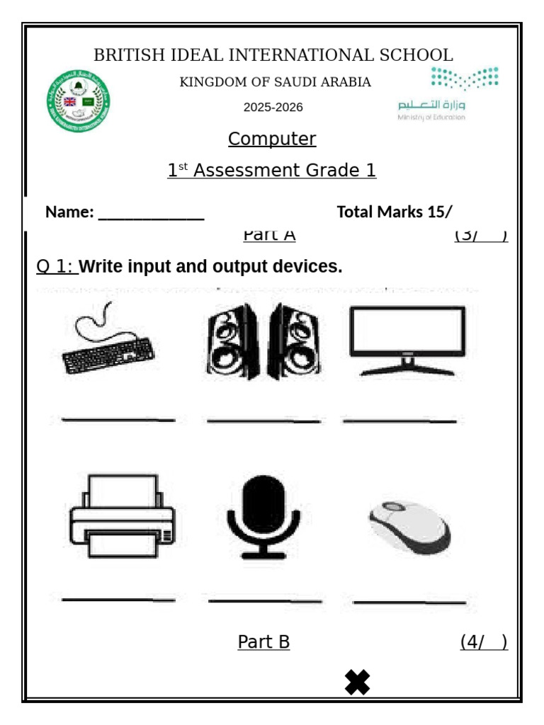 Grade 1 Computer Assessment Guide | PDF