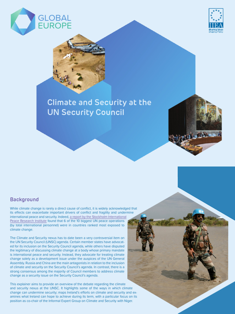 Climate and Security at The UN Security | PDF | United Nations Security ...