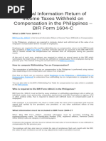 BIR Form 1604E Filing Guidelines | PDF | Income Tax In The United ...