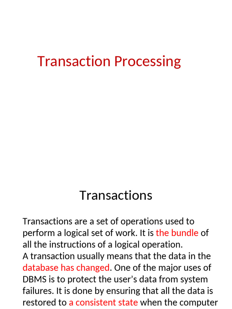 Understanding Transaction Processing in DBMS | PDF | Database ...