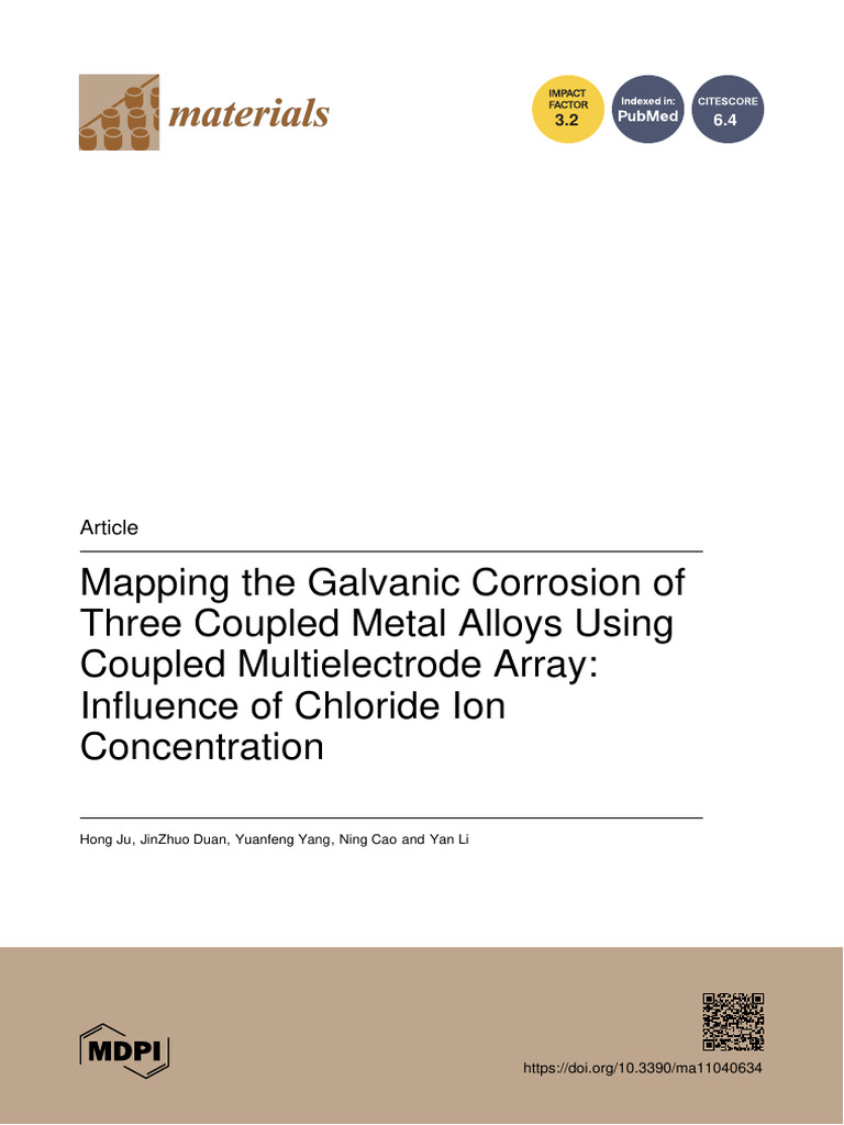 Galvanic Corrosion in Metal Alloys Study | PDF | Corrosion ...