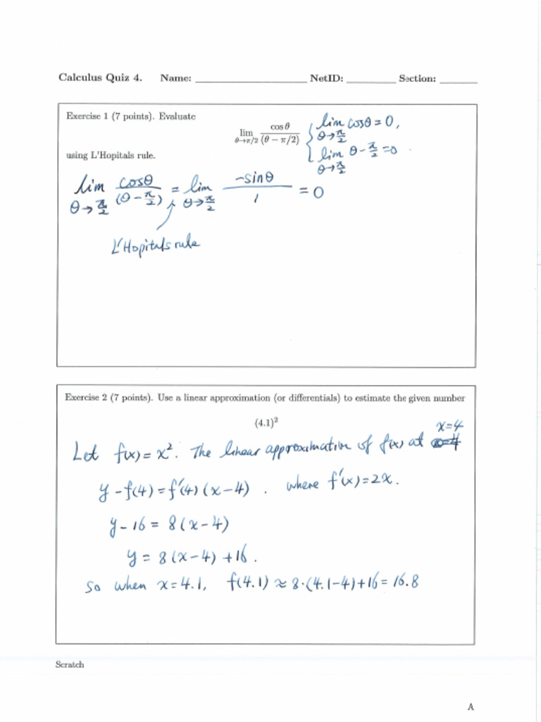 Quiz 04 Solutions | PDF | Calculus | Mathematical Analysis
