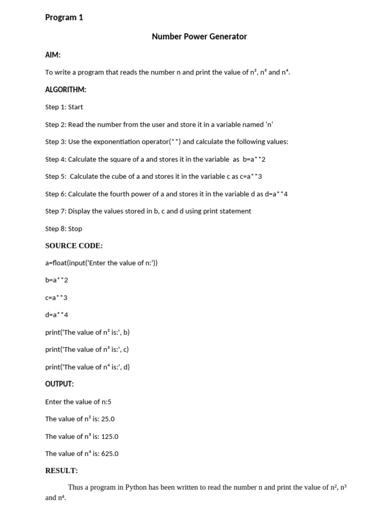 Python Programs for Math Calculations | PDF | String (Computer Science ...