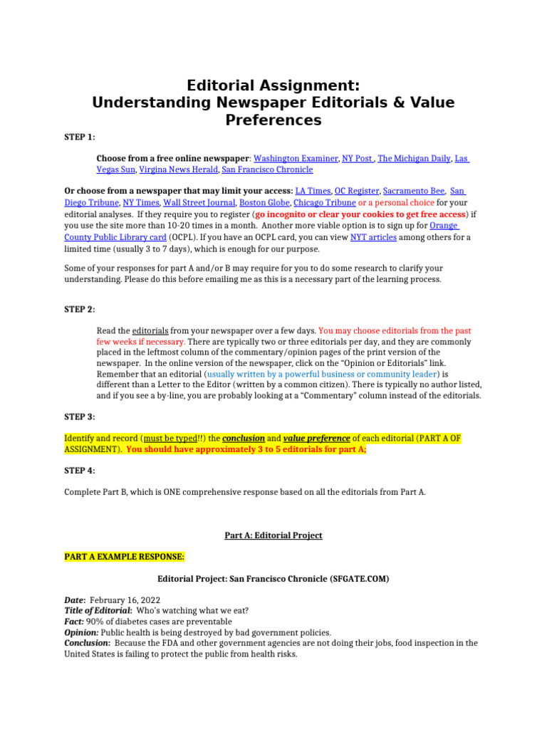 Analyzing Editorials for Insights | PDF | Newspapers | The New York Times