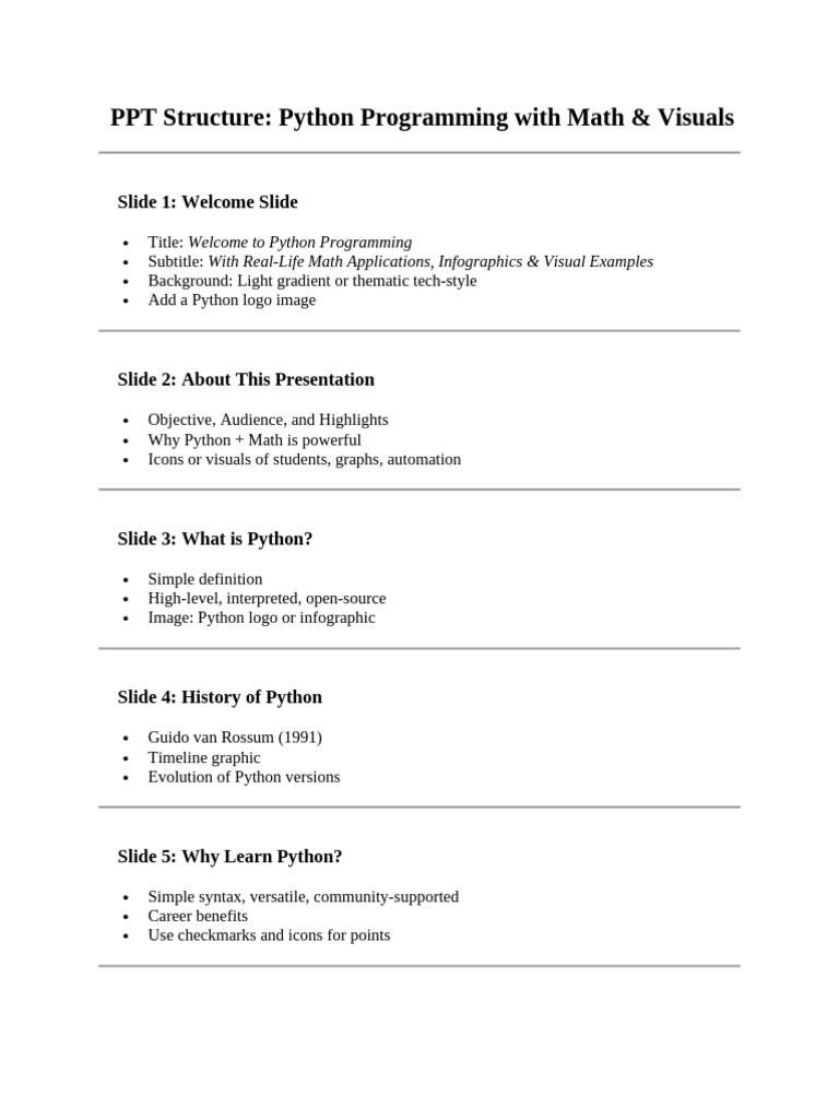 Python Programming: Math & Visuals Guide | PDF | Python (Programming ...