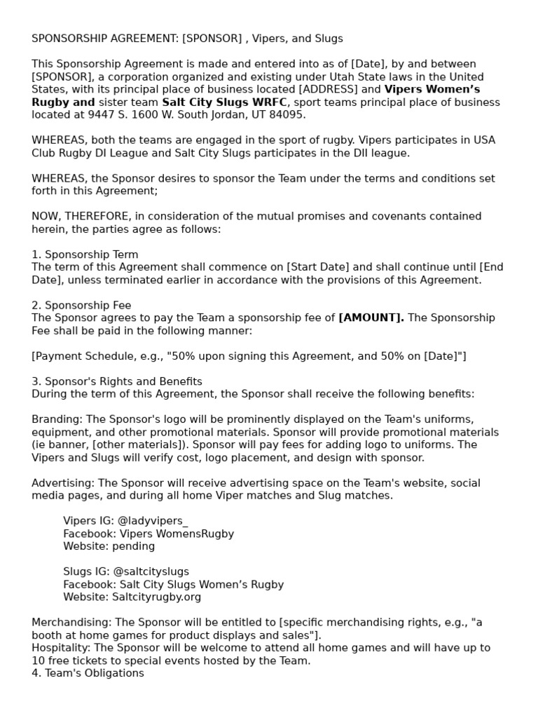 sponsorship-agreement-rough-draft-pdf-indemnity-private-law
