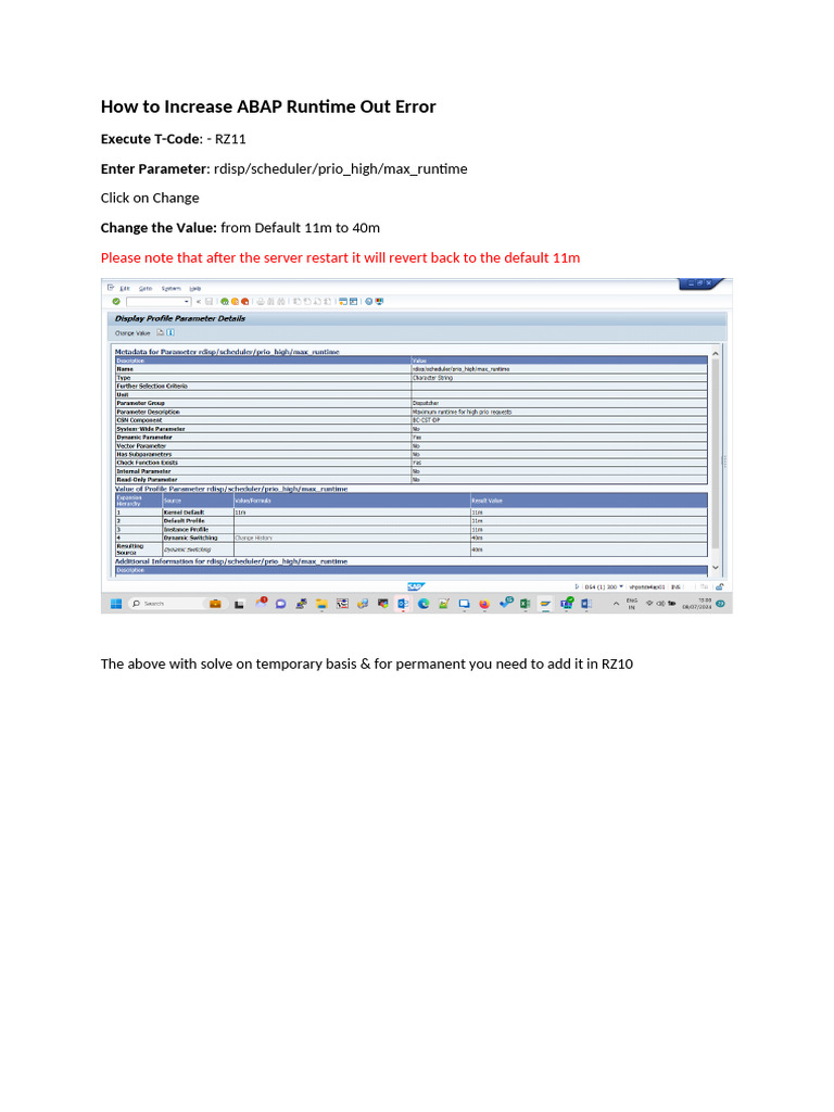 PTL - How To Increase ABAP Runtime Out Error | PDF
