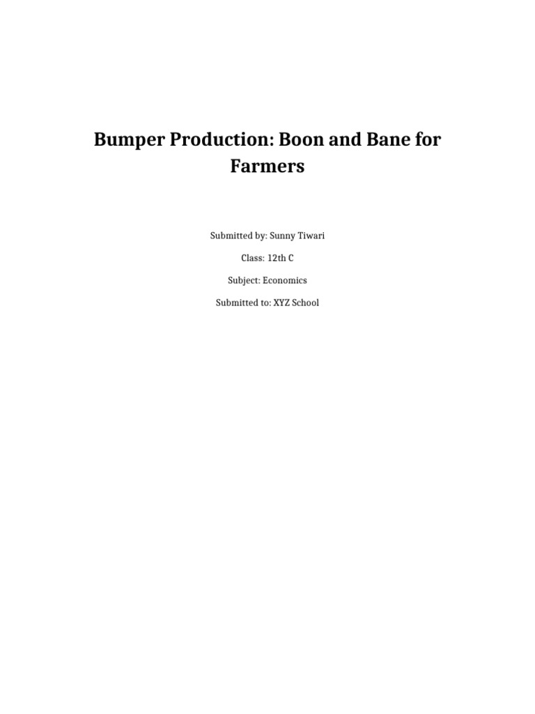 Bumper Production: Farmer Challenges | PDF | Agriculture | Economies