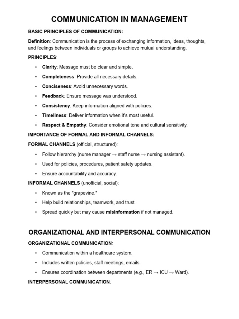 Effective Communication in Management | PDF | Communication | Nonverbal ...