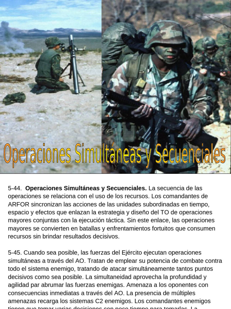 Operaciones Simultáneas y Secuenciales en Tácticas Militares | PDF