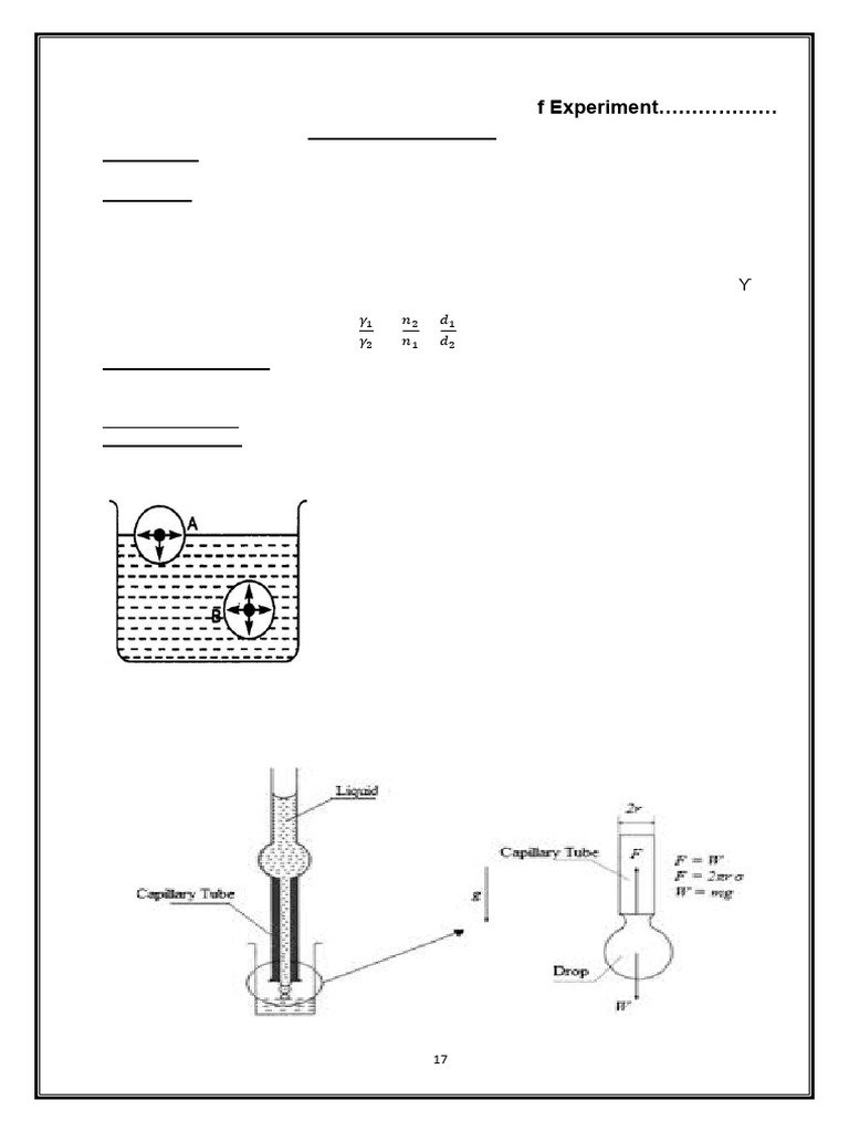 Measuring Surface Tension with Stalagmometer | PDF | Surface Tension ...