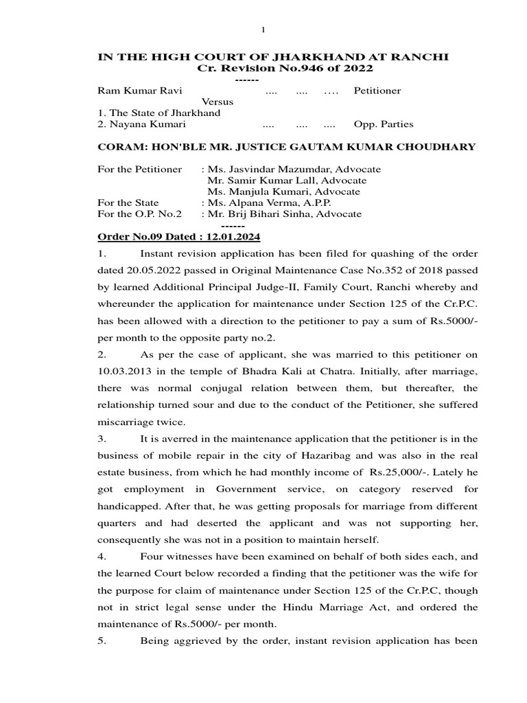 399 Ram Kumar Ravi Vs State of Jharkhand Anr 2 517055 | PDF | Marriage ...