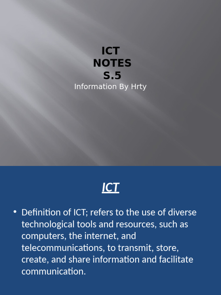 ICT Notes S.5: Information by Hrty | PDF
