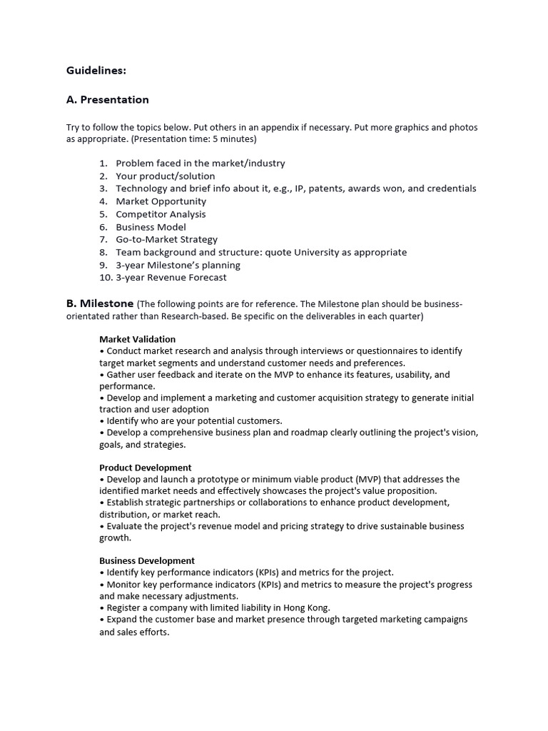 Business Presentation Guidelines for Startups | PDF