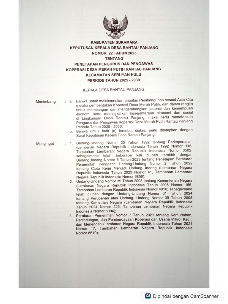SK - Kopdes Mp. Rantau Panjang 2025 | PDF