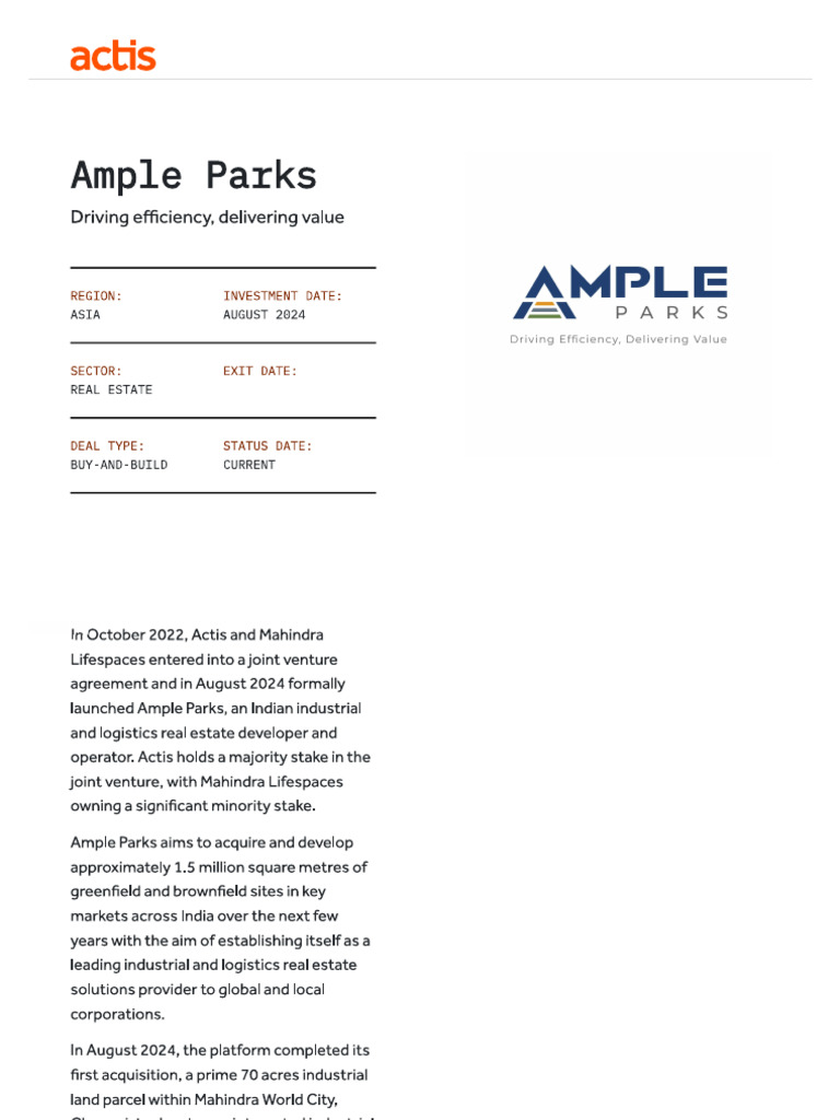 ACTIS Investor Ample | PDF