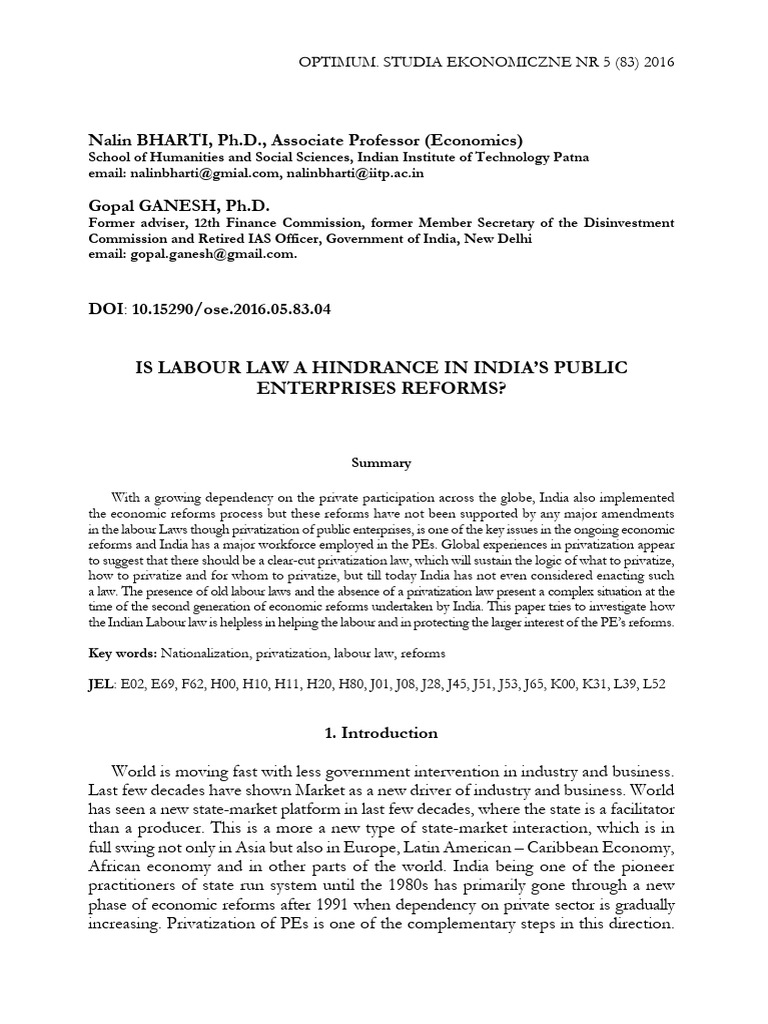Labour Law Impact on India's Reforms | PDF | Employment | Labour Law