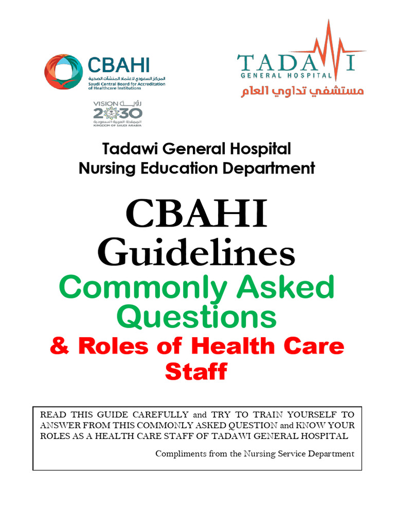 CBAHI Guidelines for Health Care Staff | PDF | Medical Error ...