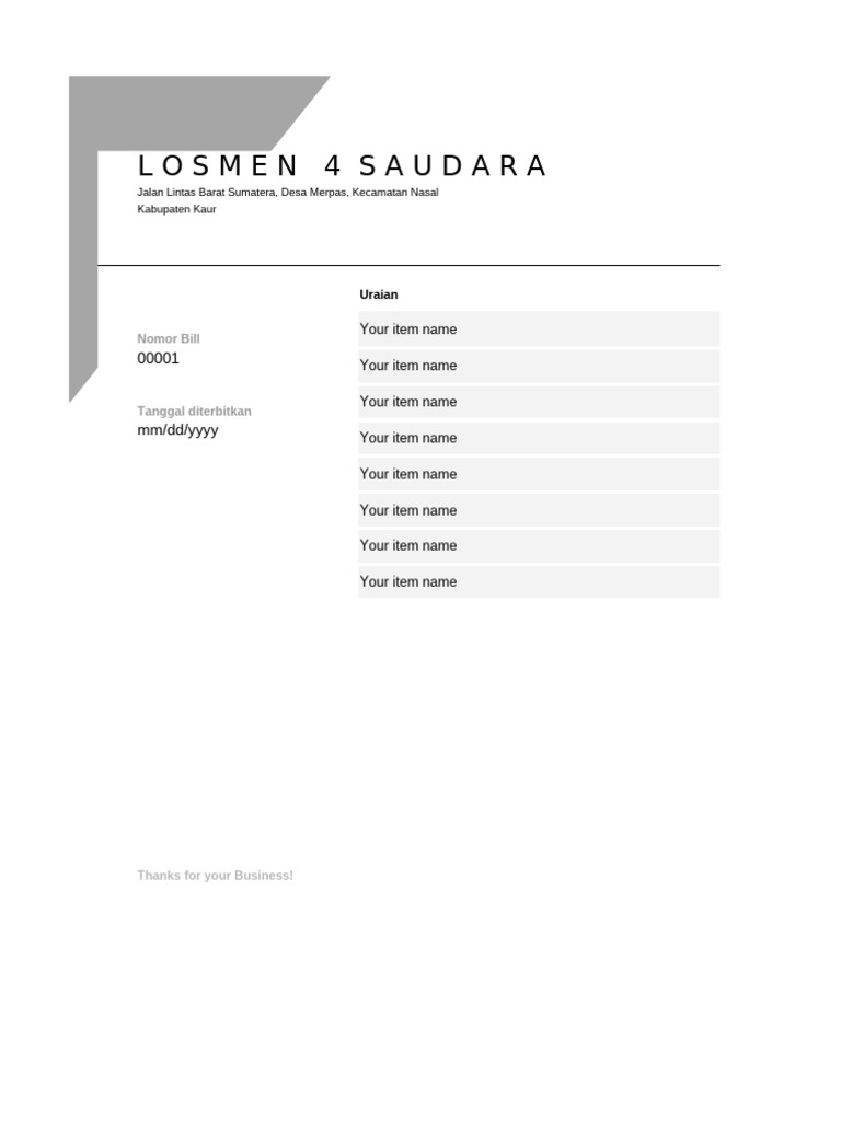 Invoice Template for Business Transactions | PDF