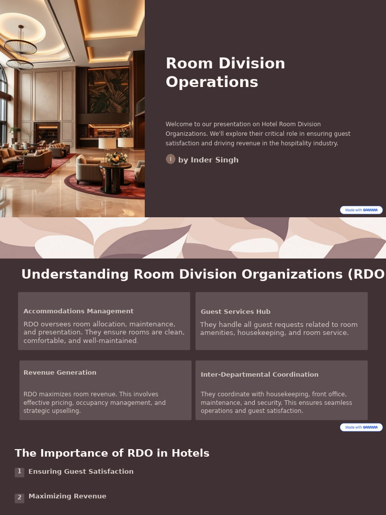 Hotel Room Division Operations Explained | PDF