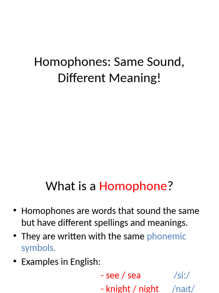 Understanding Homophones in English | PDF | Chess Theory | Linguistics