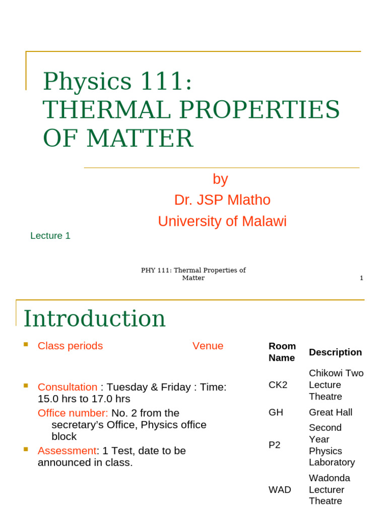 Phy 111-1 Unima 2023 | PDF | Thermometer | Temperature