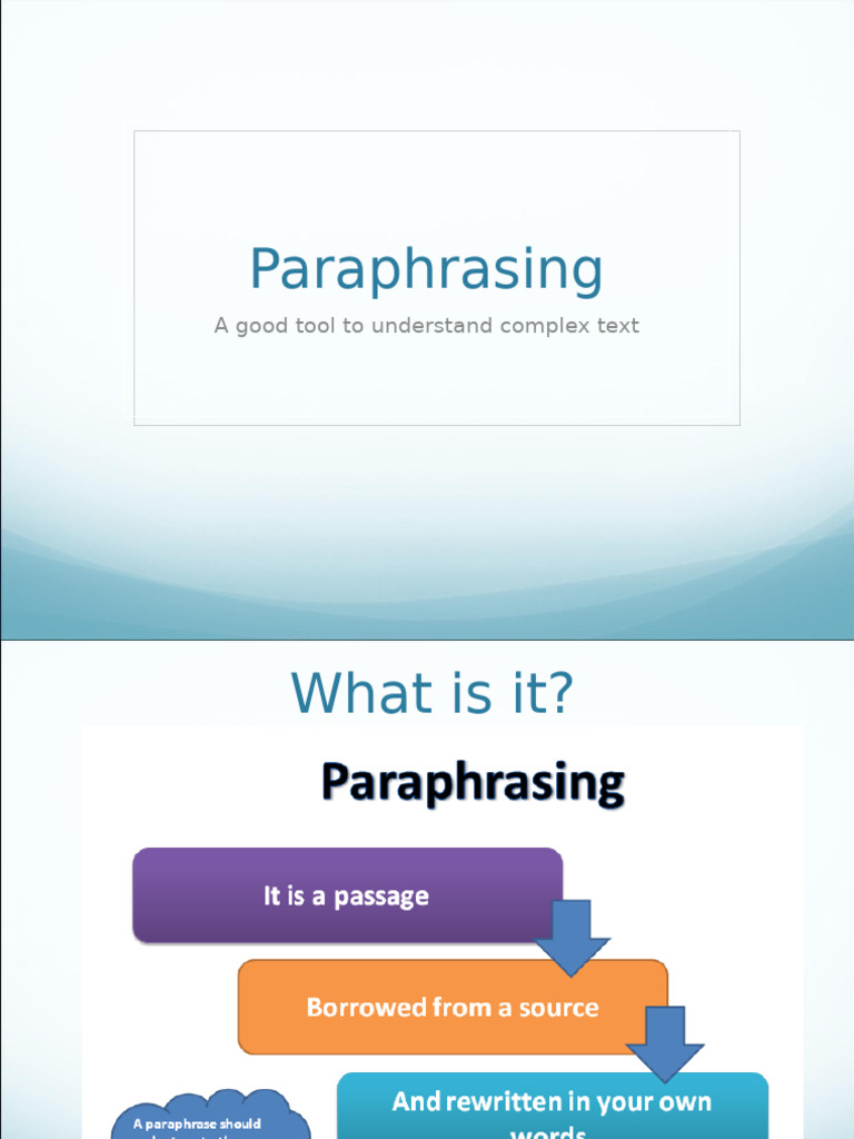 Effective Paraphrasing Techniques | PDF