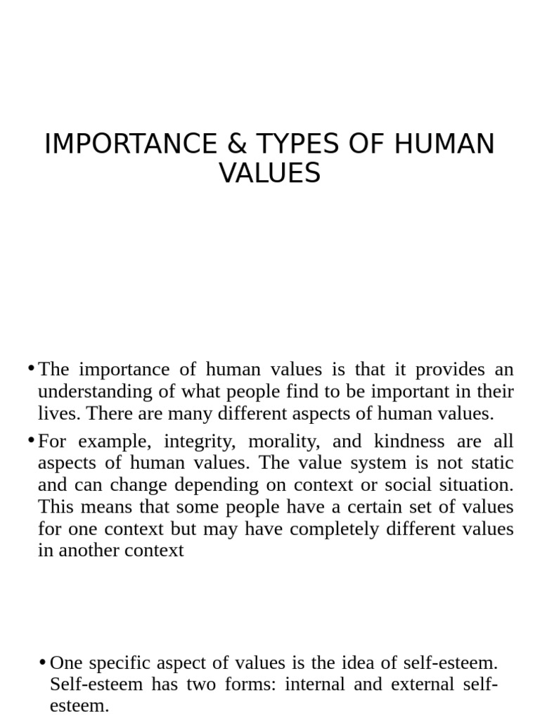 Significance of Human Values | PDF