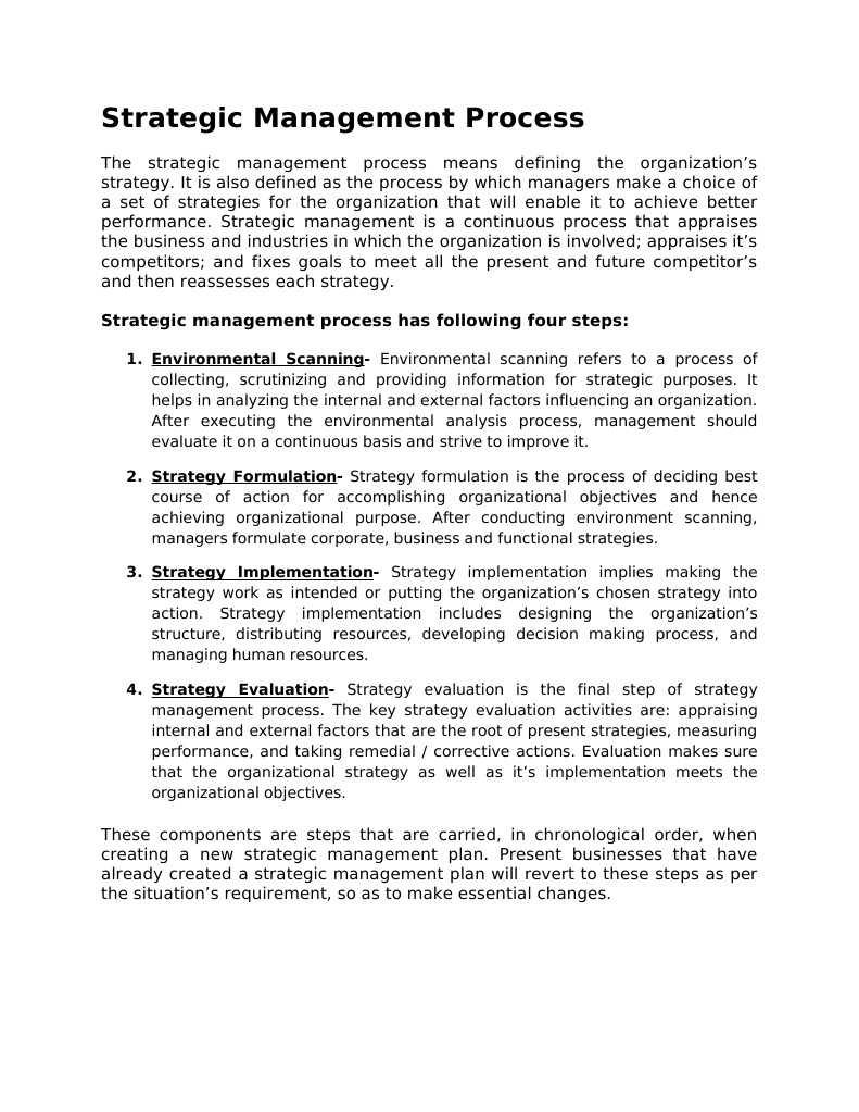 Steps in the Strategic Management Process | PDF | Business