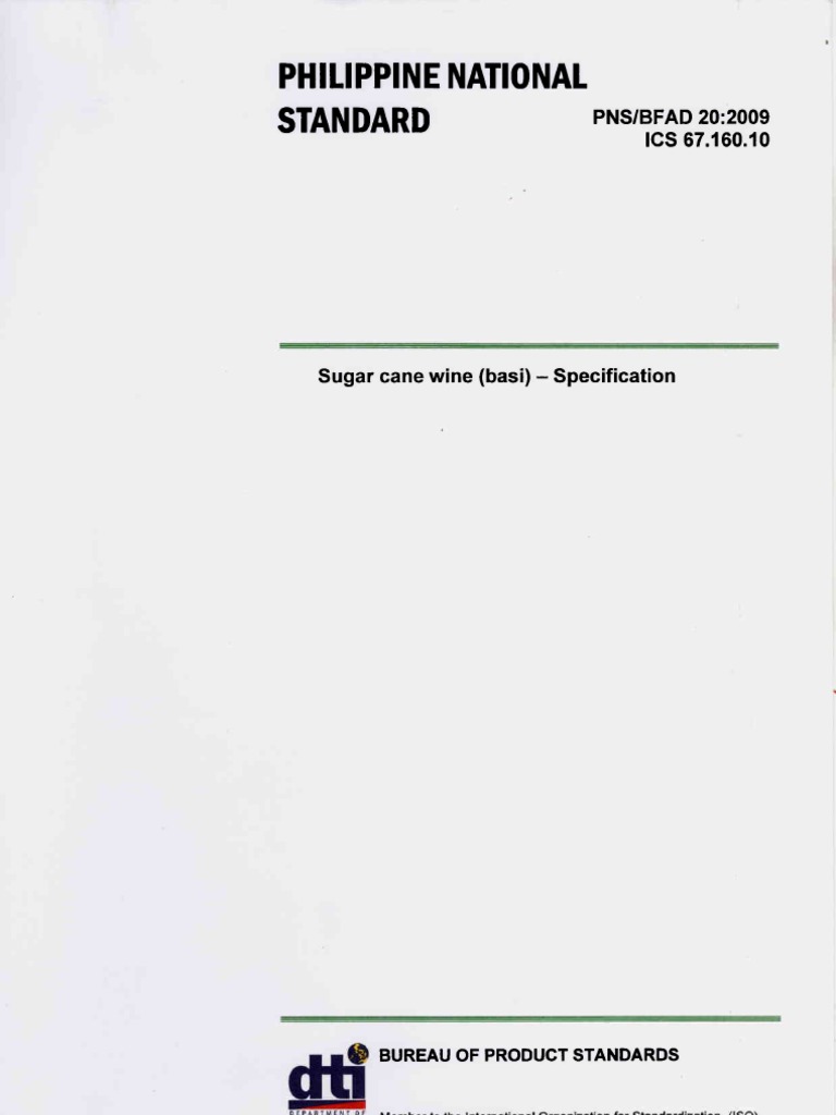 Sugarcane Wine Basi Standard | PDF | Fermentation