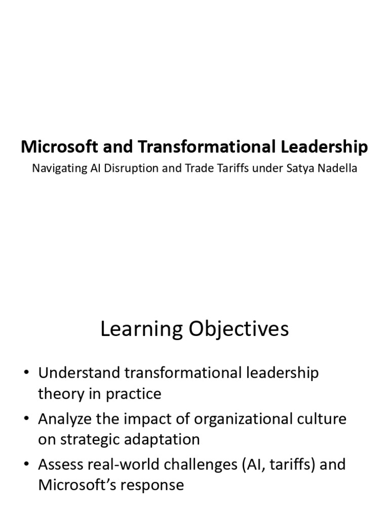 Microsoft’s Transformational Leadership Insights | PDF