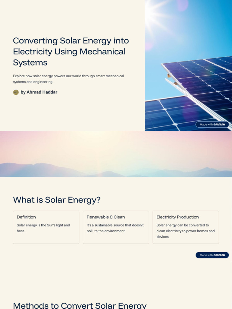 Solar Energy Conversion Methods Explained | PDF | Solar Power ...