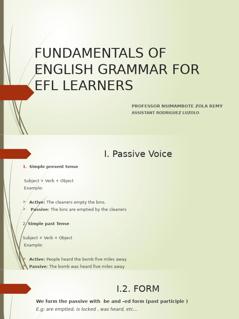 Fundamentals of English Grammar For Efl Learners-1 | PDF | Perfect ...