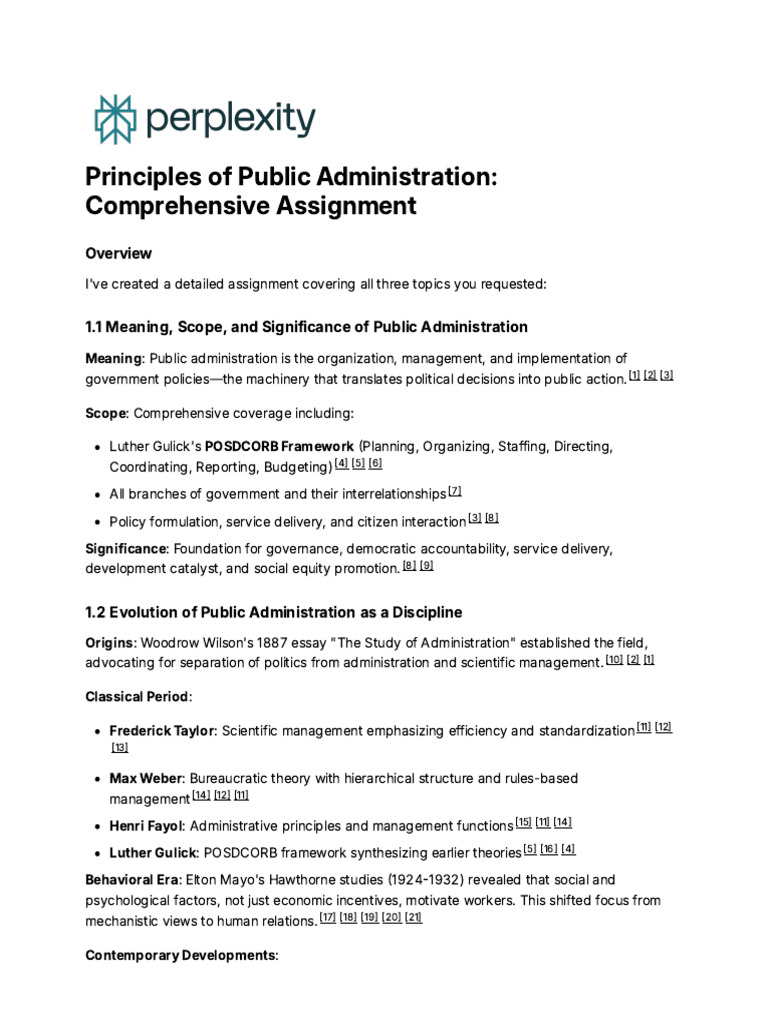Public Administration: Concepts & Evolution | PDF | Public ...
