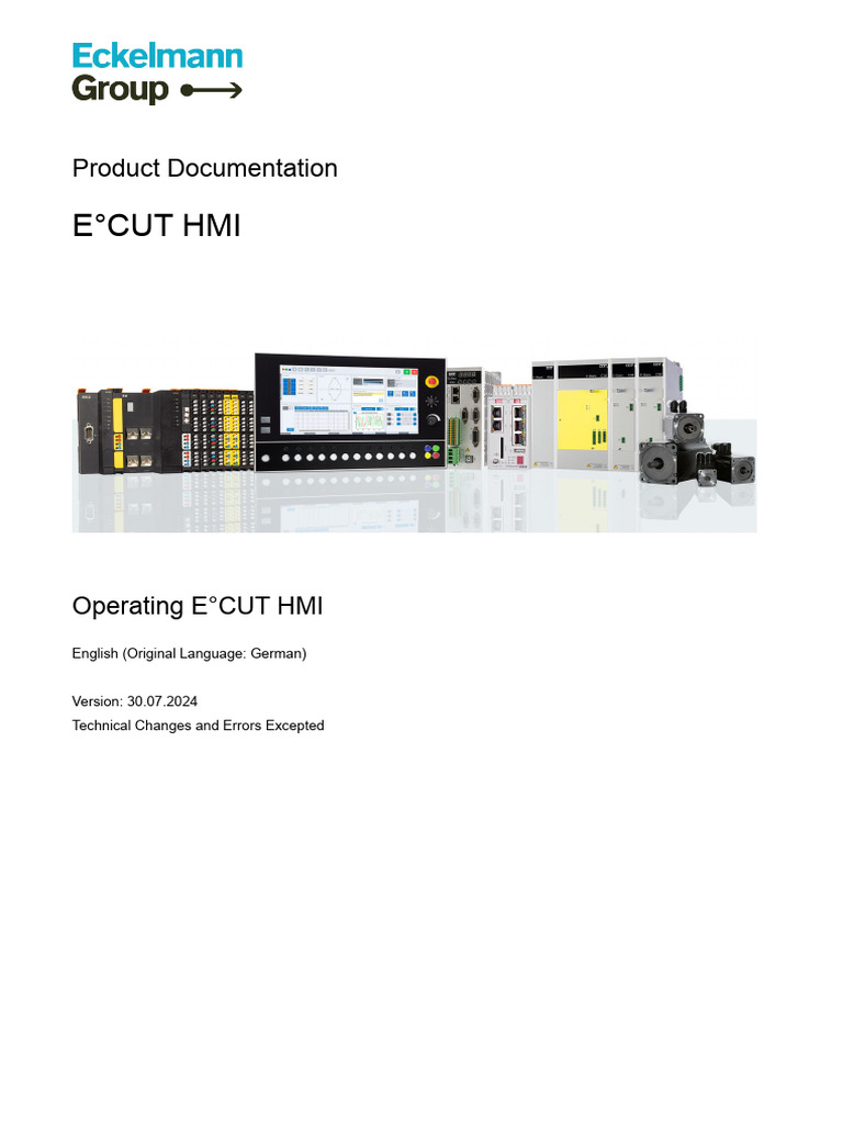 E°CUT HMI Operating Manual 2024 | PDF | User Interface | Computing