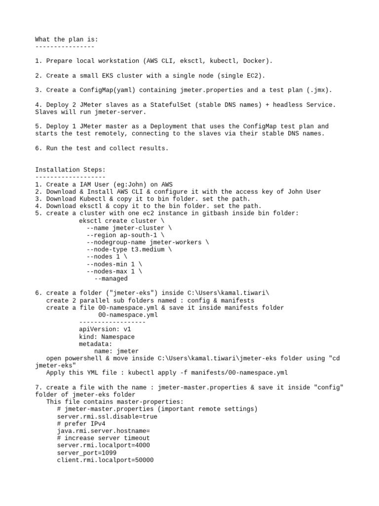 Deploy JMeter on EKS Cluster Guide | PDF | Computer Cluster | Computer ...