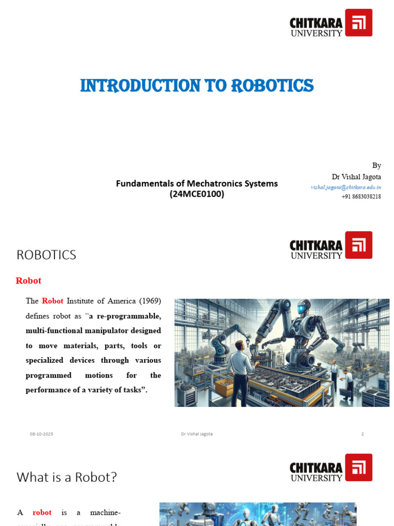 Introduction To Robotics | PDF | Robotics | Robot
