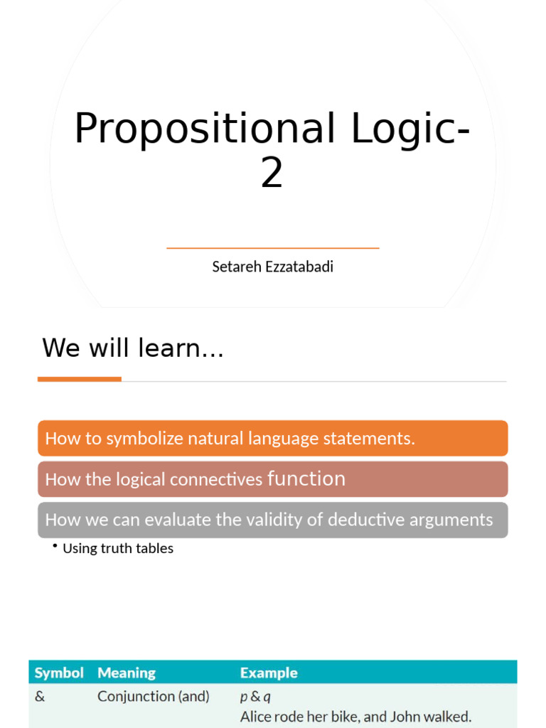 CH 7 - Propositional Logic 2 | PDF | Logic | Mathematical Logic