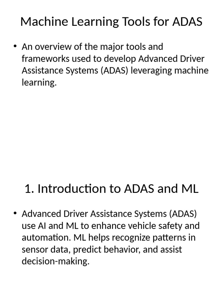 Machine Learning Tools For ADAS | PDF