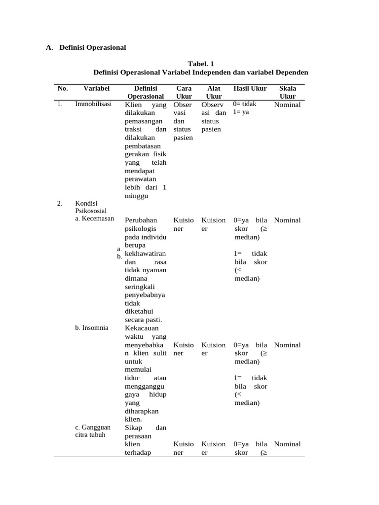 Definisi Operasional | PDF