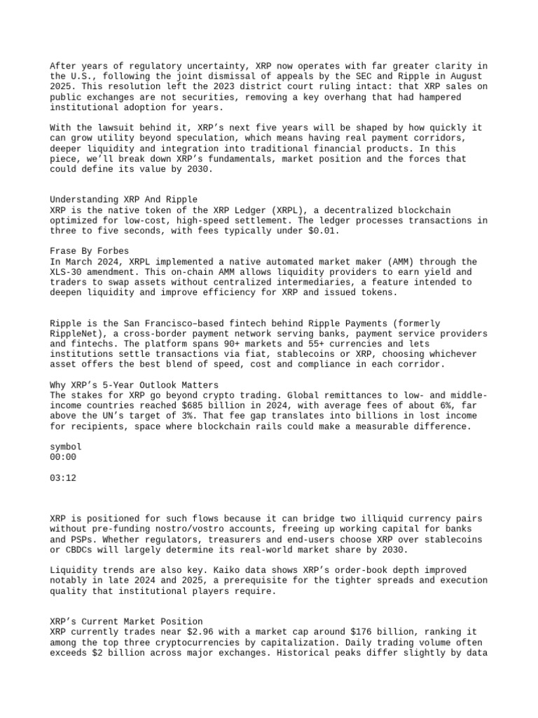 XRP Predition | PDF | Market (Economics) | Money