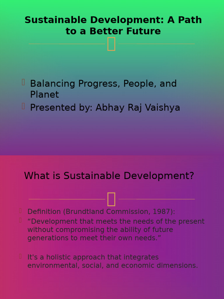 Sustainable Development for a Better Future | PDF | Sustainability ...