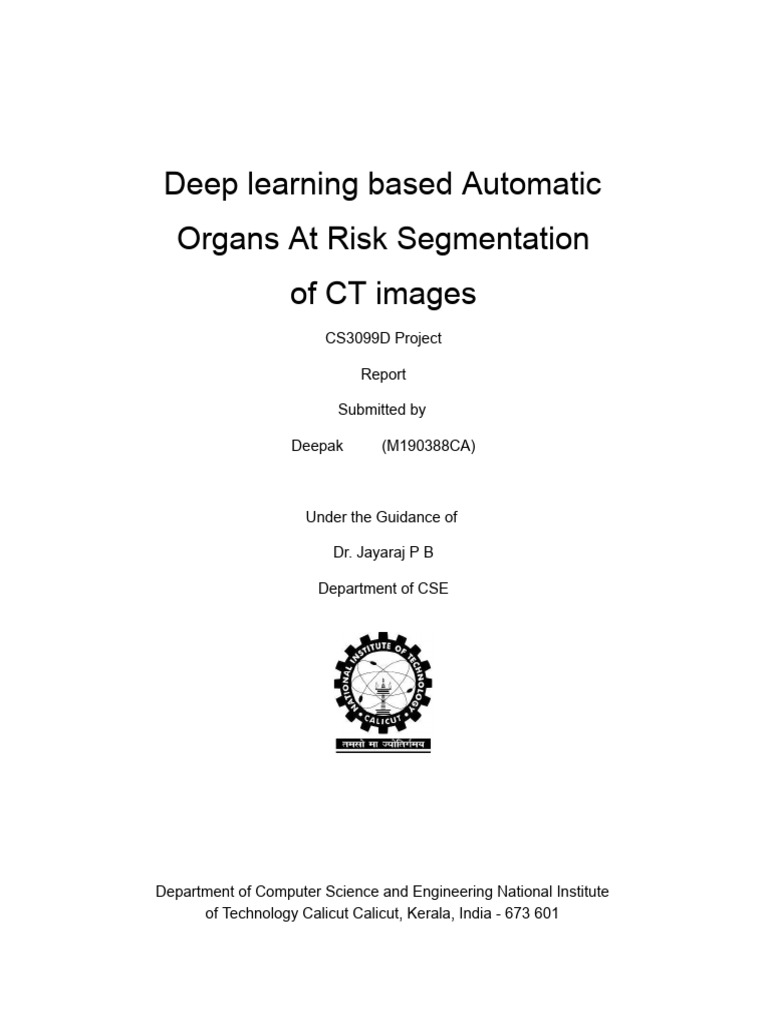 Deepak MCA Final Report | PDF | Image Segmentation