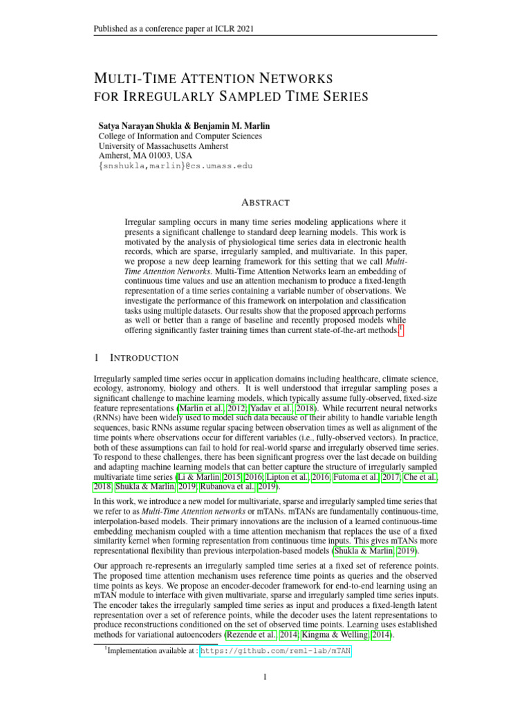 Multi-Time Attention Networks for Time Series | PDF | Time Series ...