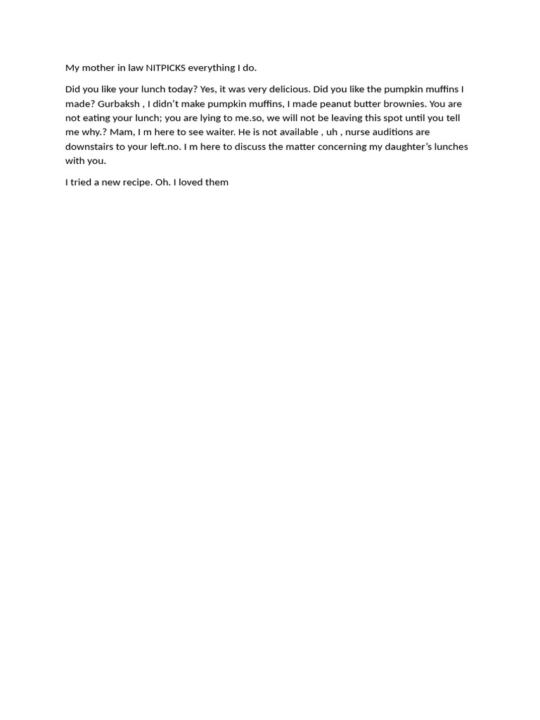 Dealing with a Nitpicking Mother-in-Law | PDF
